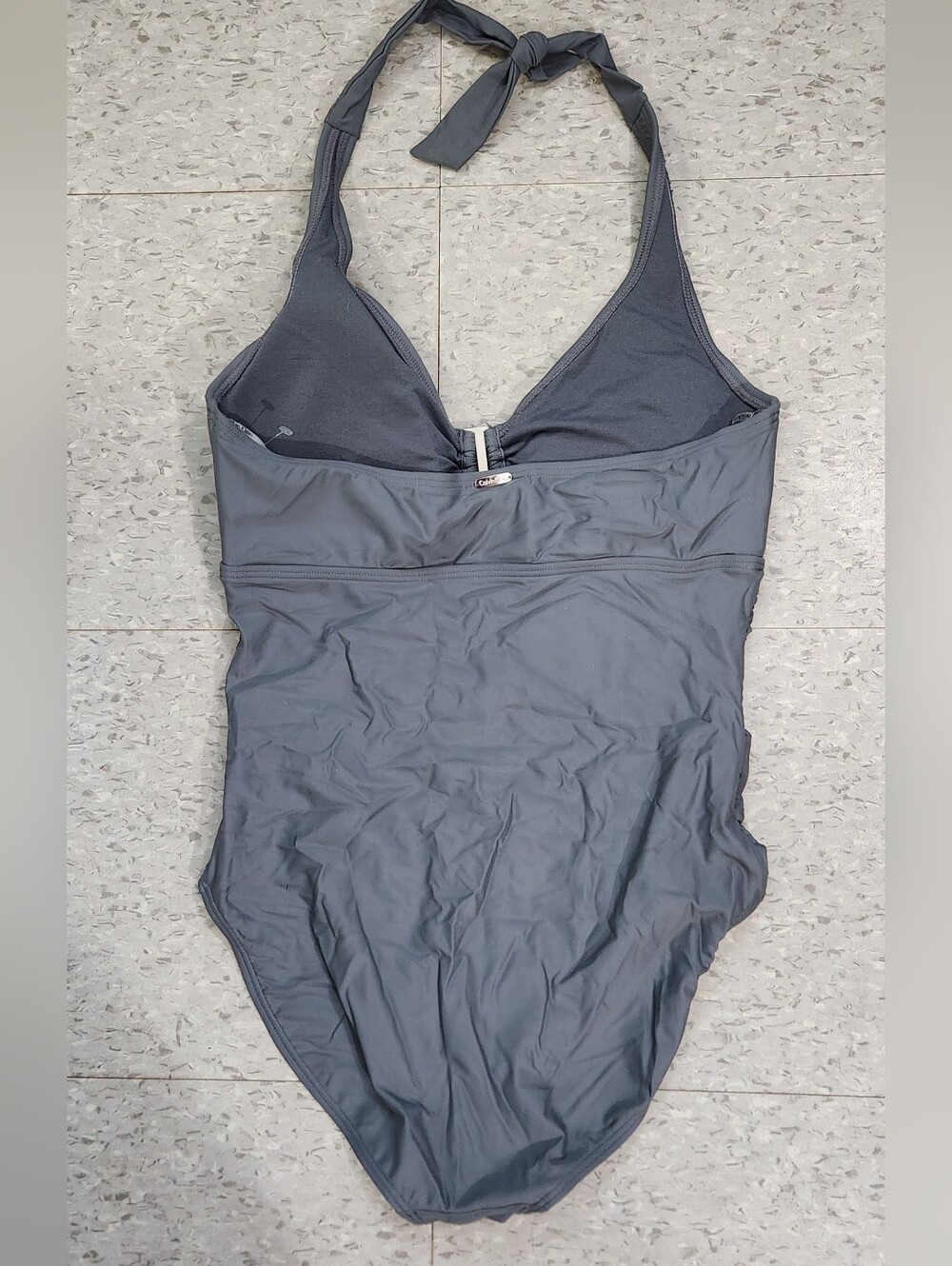 Calvin Klein Gray Halter One-Piece - Picture 4 of 4